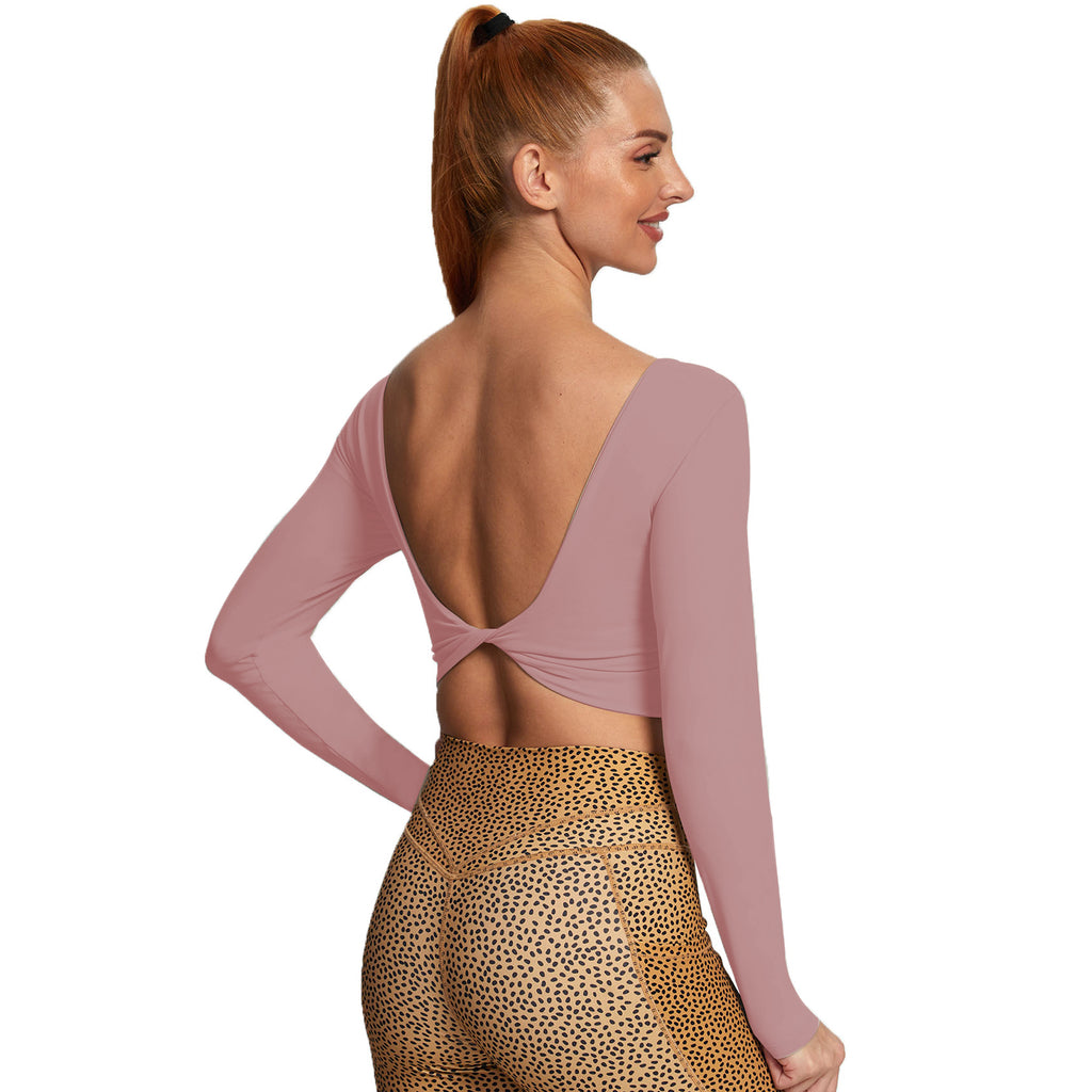 Aoxjox "Emma" Twist Back Long Sleeve Crop