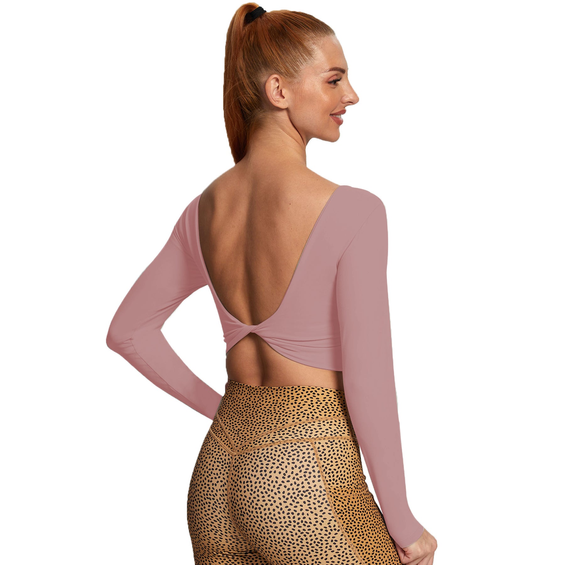 Aoxjox "Emma" Twist Back Long Sleeve Crop
