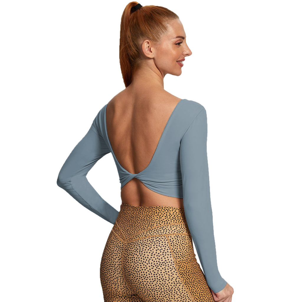 Aoxjox "Emma" Twist Back Long Sleeve Crop
