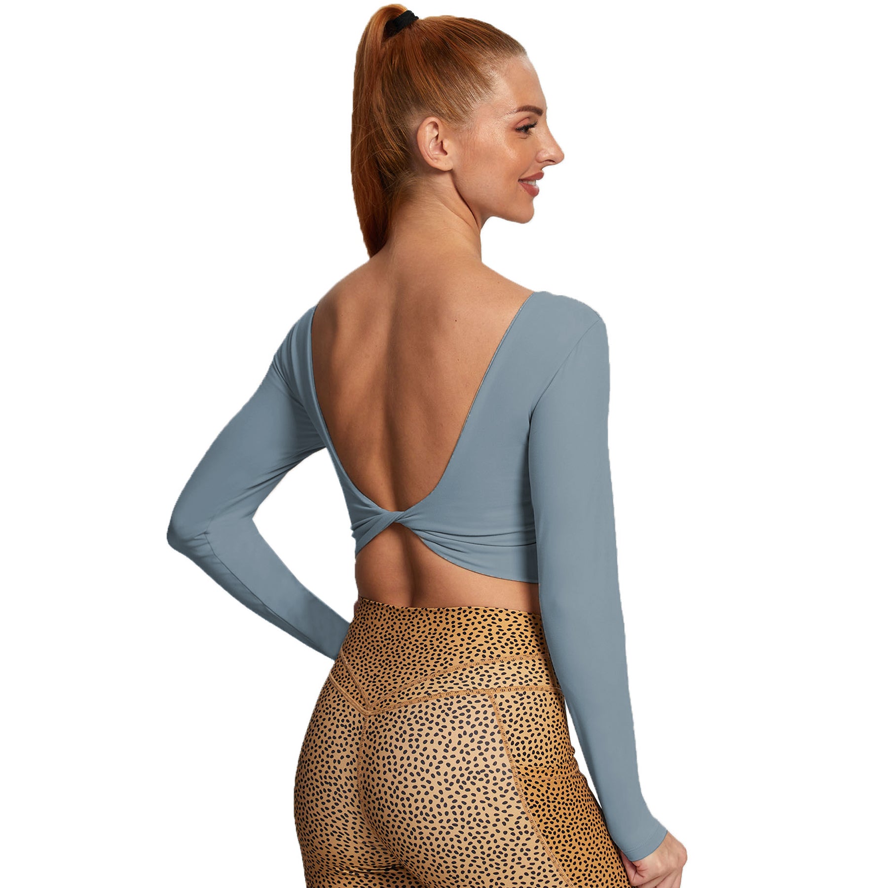 Aoxjox "Emma" Twist Back Long Sleeve Crop