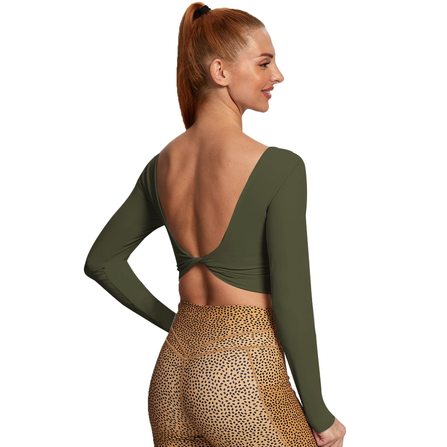 Aoxjox "Emma" Twist Back Long Sleeve Crop