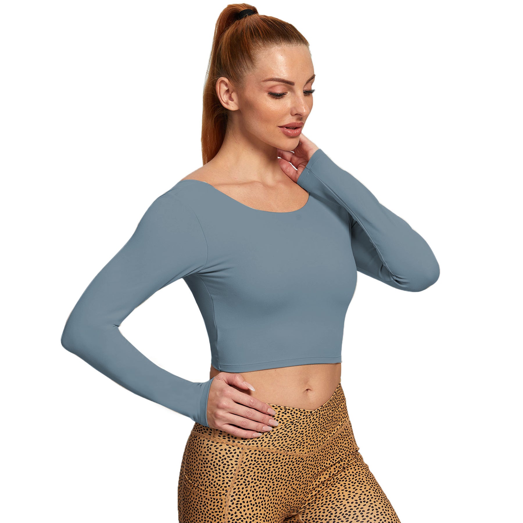 Aoxjox "Emma" Twist Back Long Sleeve Crop