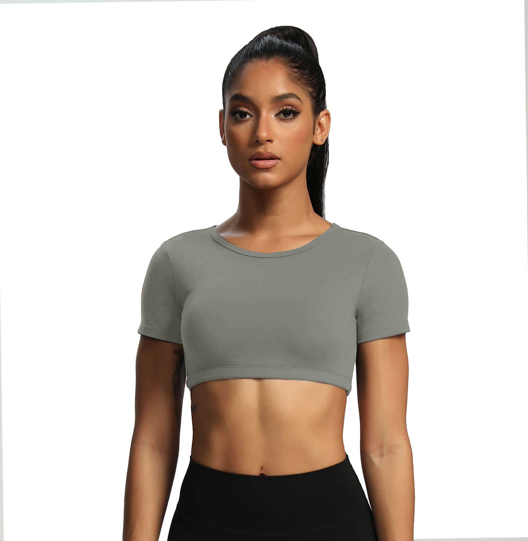Aoxjox "Clarissa" Crop Top Short Sleeve