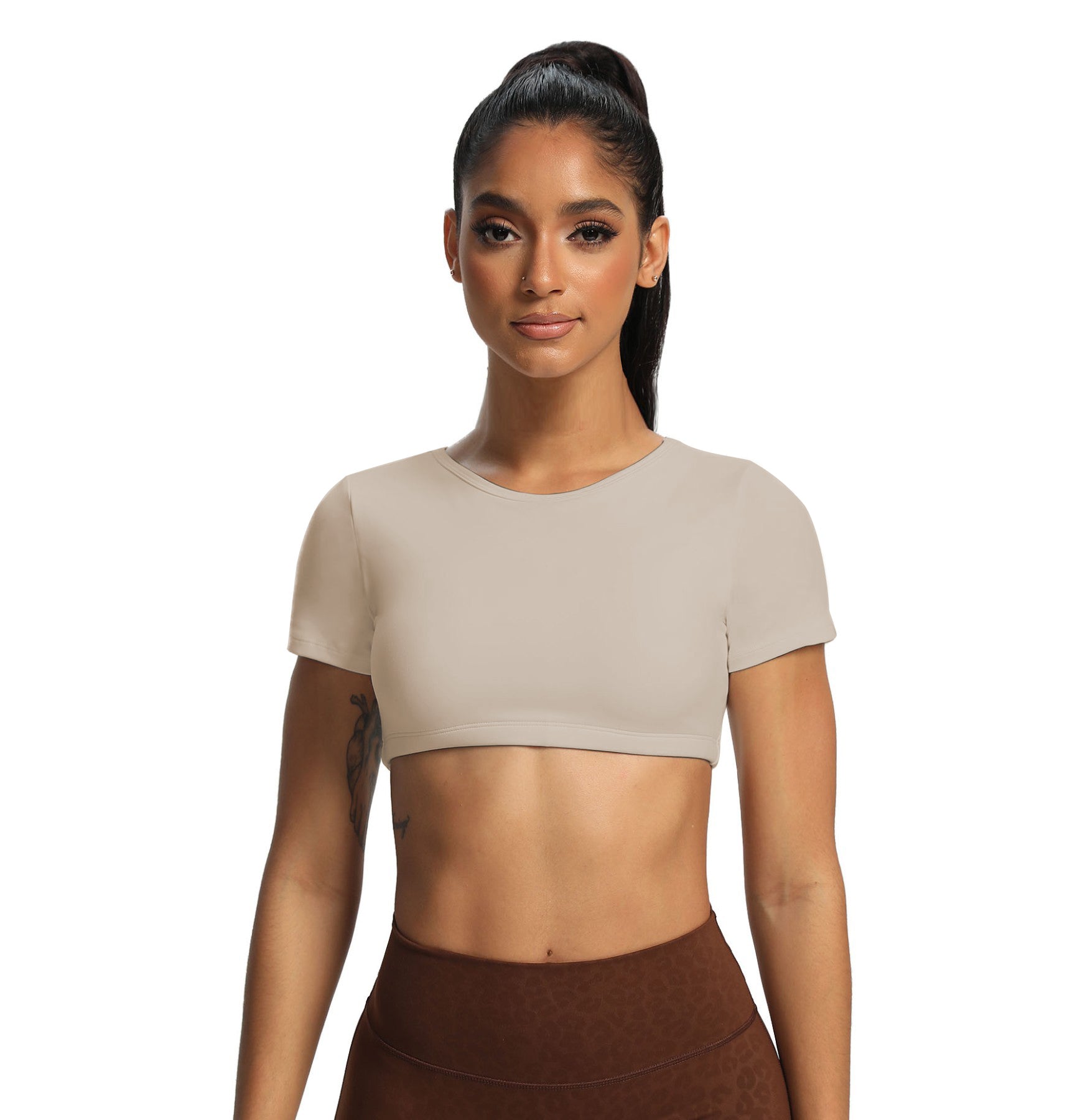 Aoxjox "Clarissa" Crop Top Short Sleeve