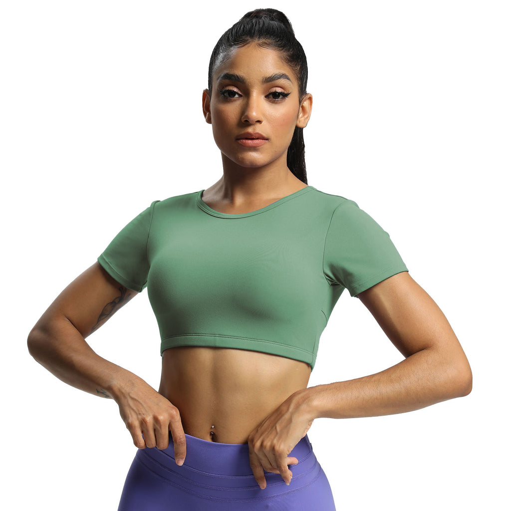 Aoxjox "Clarissa" Crop Top Short Sleeve