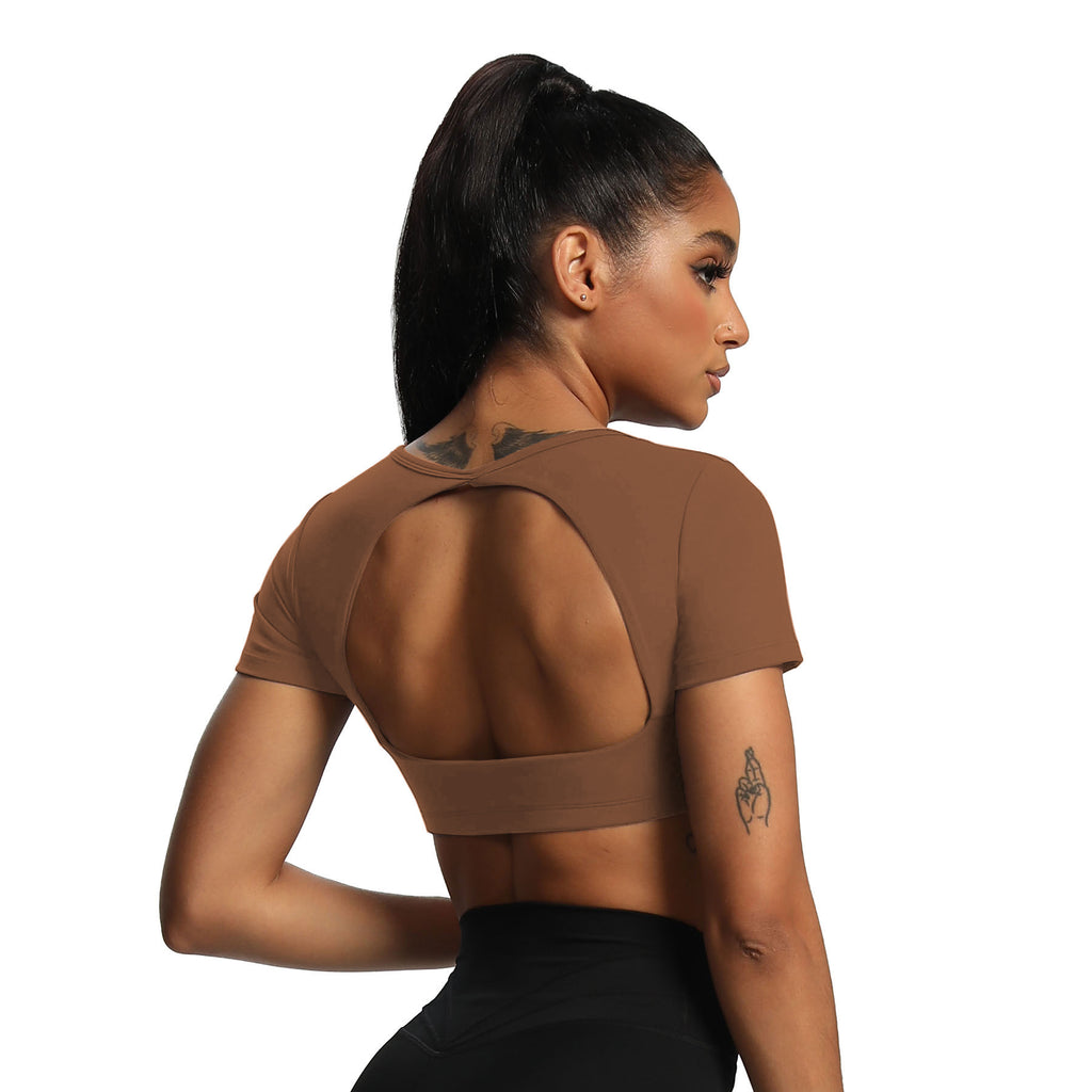 Aoxjox "Clarissa" Crop Top Short Sleeve