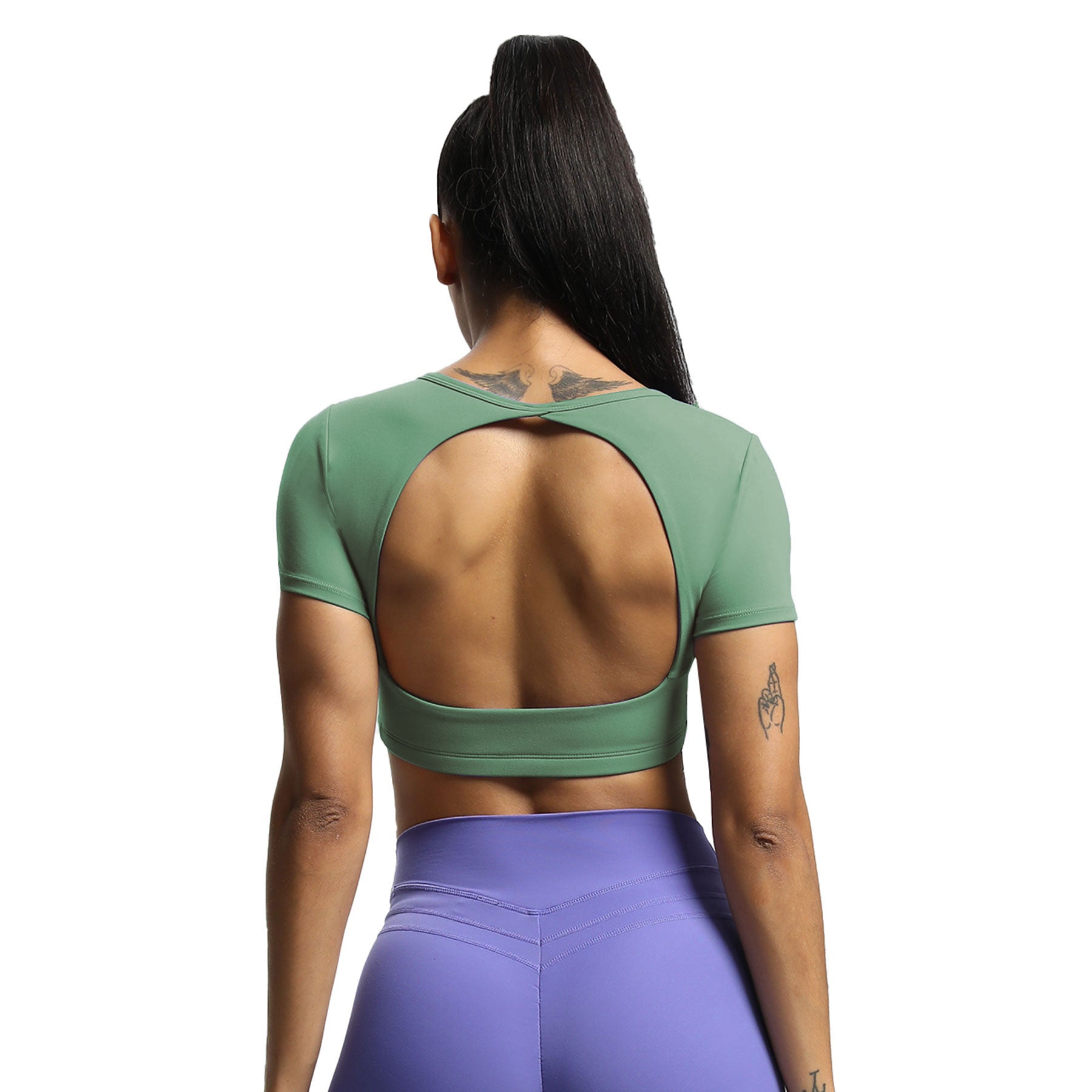 Aoxjox "Clarissa" Crop Top Short Sleeve