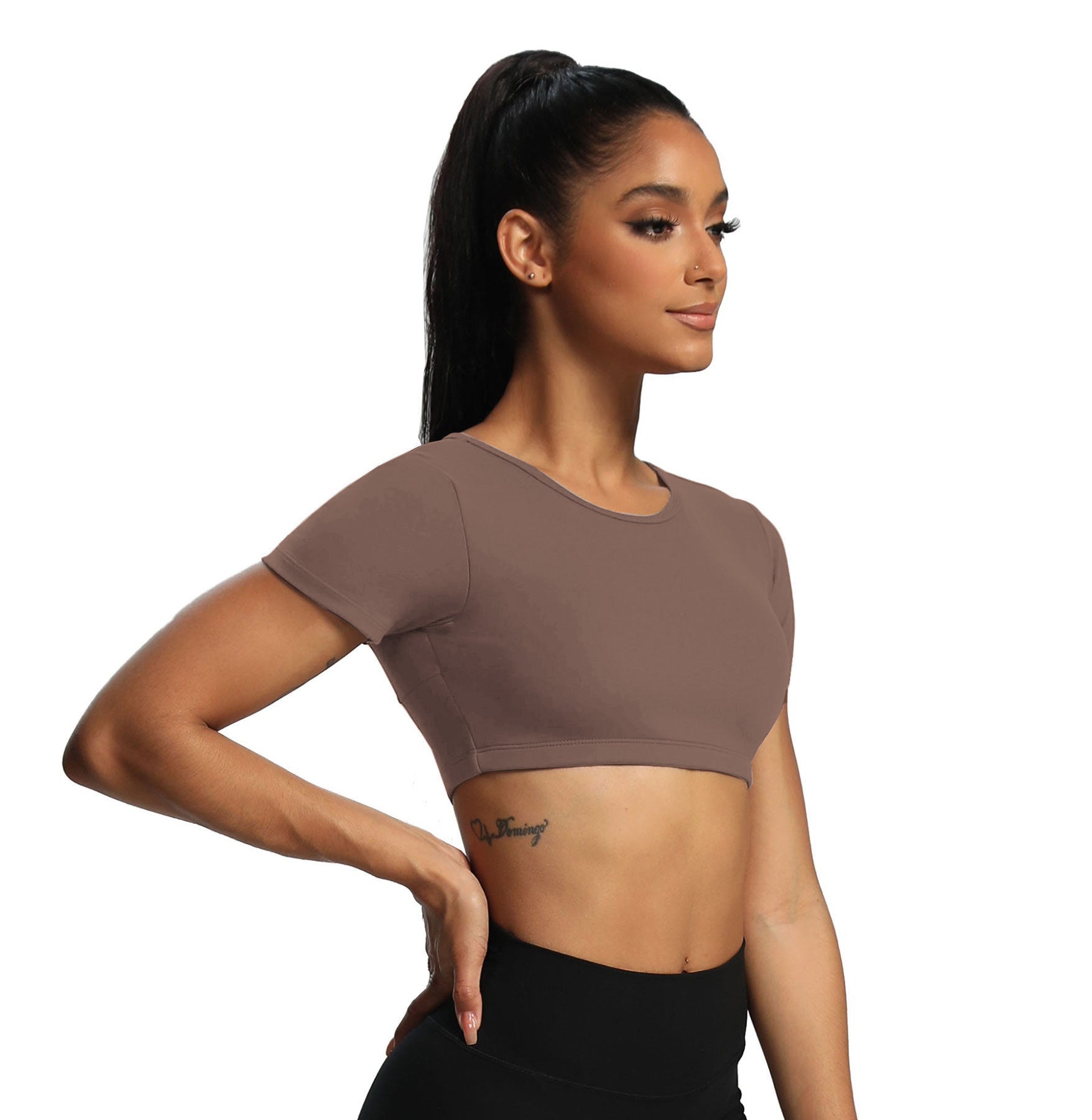 Aoxjox "Clarissa" Crop Top Short Sleeve