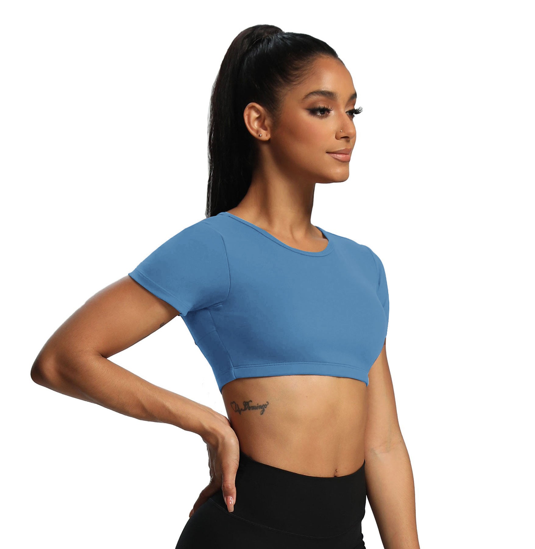 Aoxjox "Clarissa" Crop Top Short Sleeve