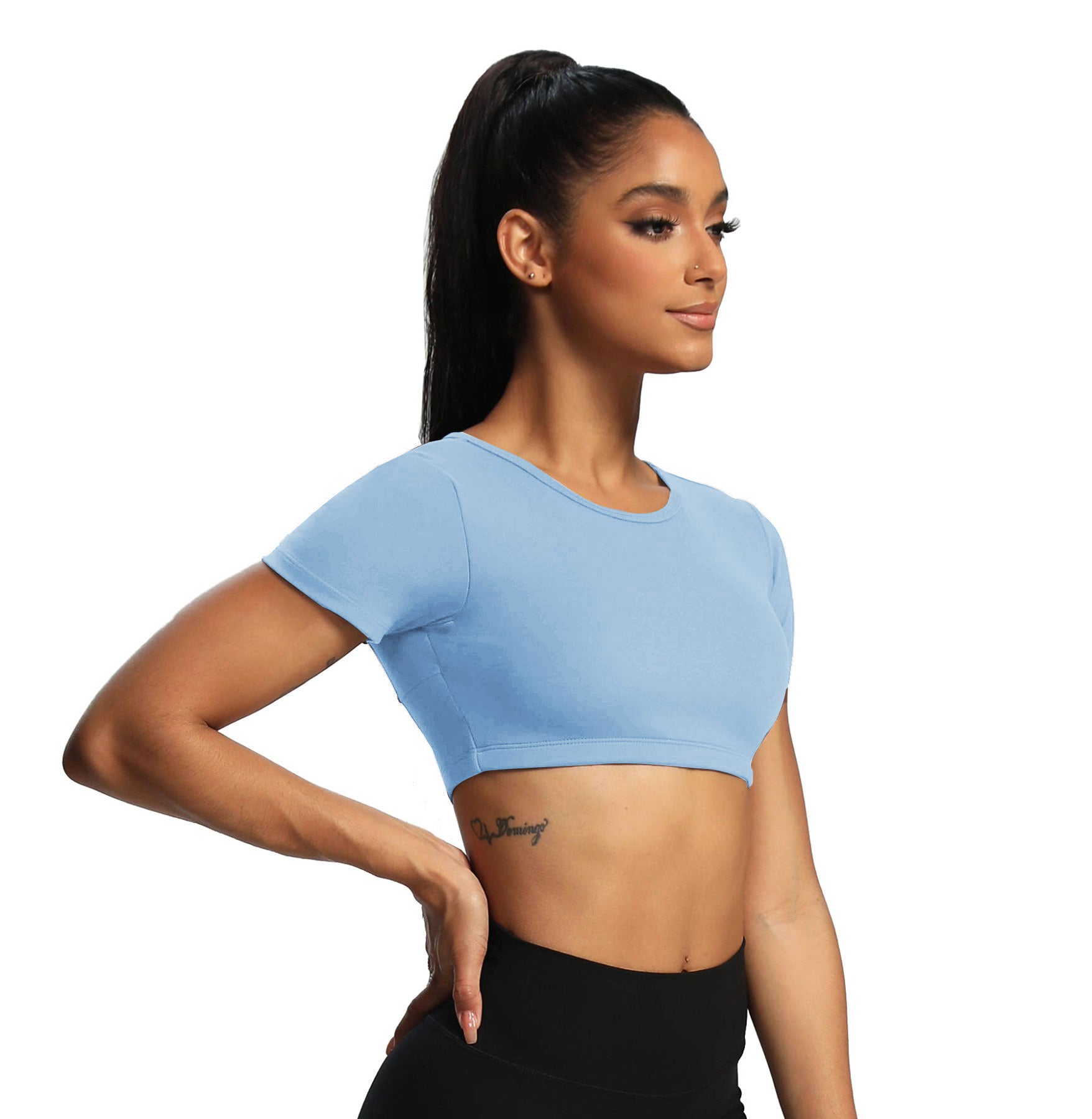 Aoxjox "Clarissa" Crop Top Short Sleeve