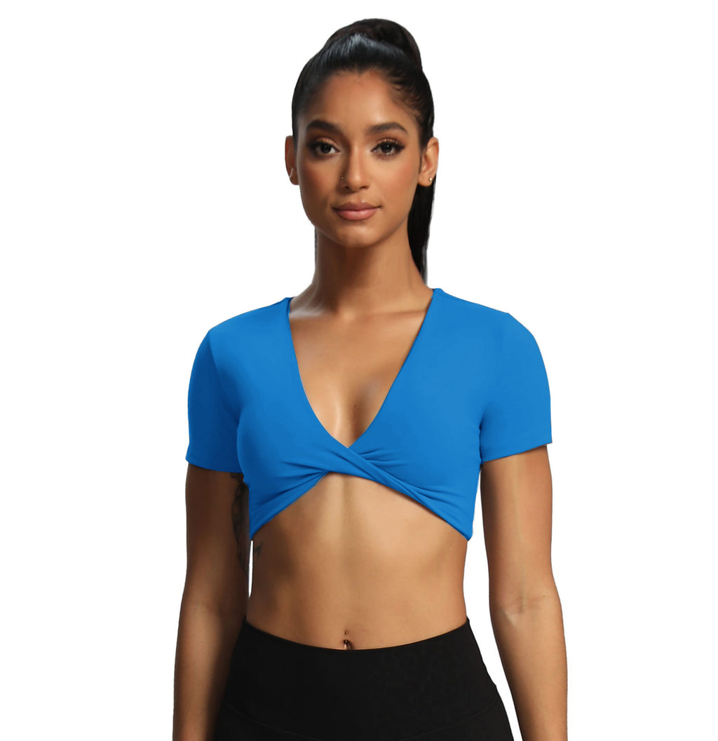 Aoxjox "Deep V Short Sleeve" Crop