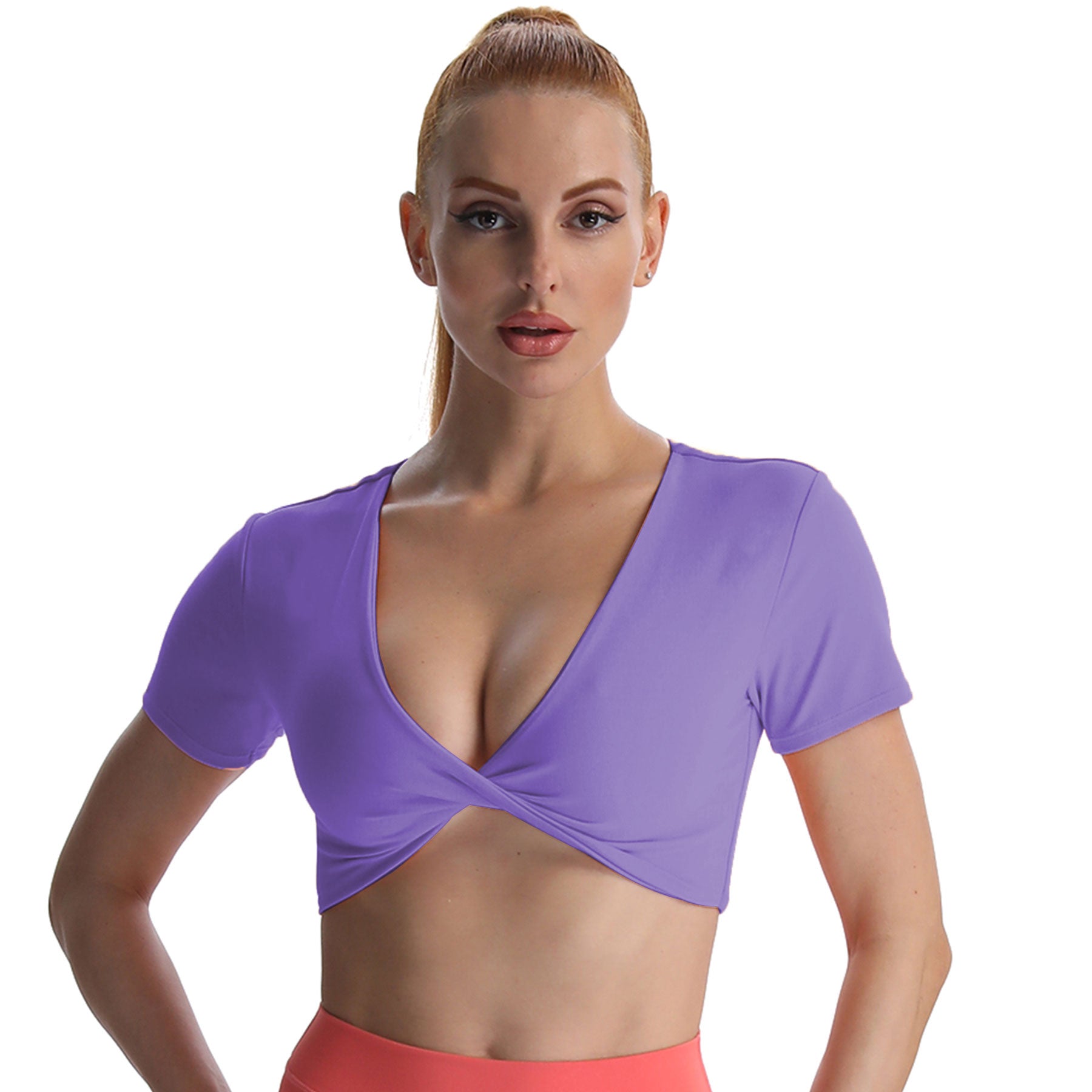 Aoxjox "Deep V Short Sleeve" Crop