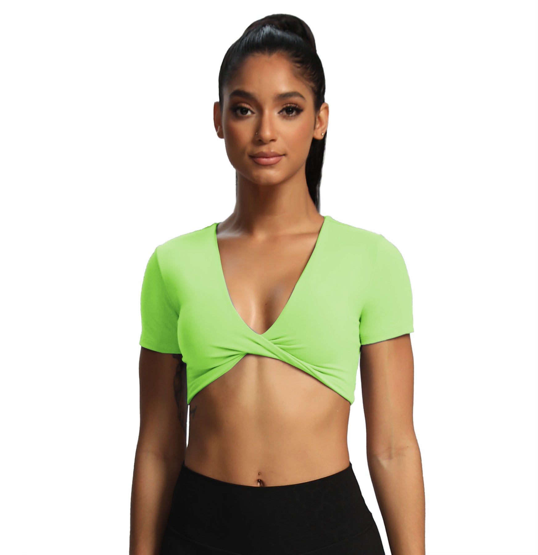 Aoxjox "Deep V Short Sleeve" Crop