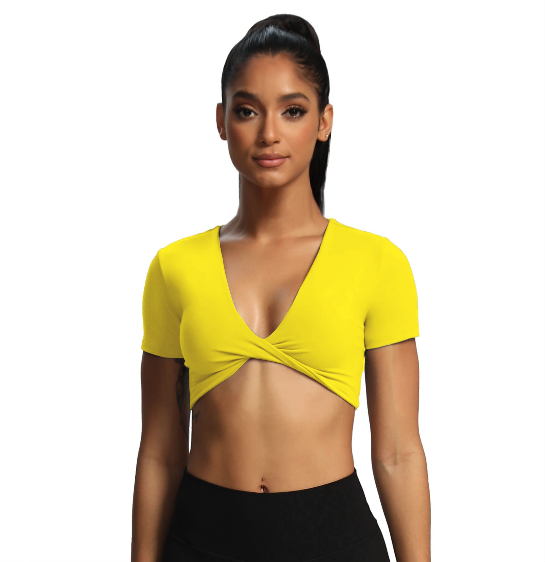 Aoxjox "Deep V Short Sleeve" Crop