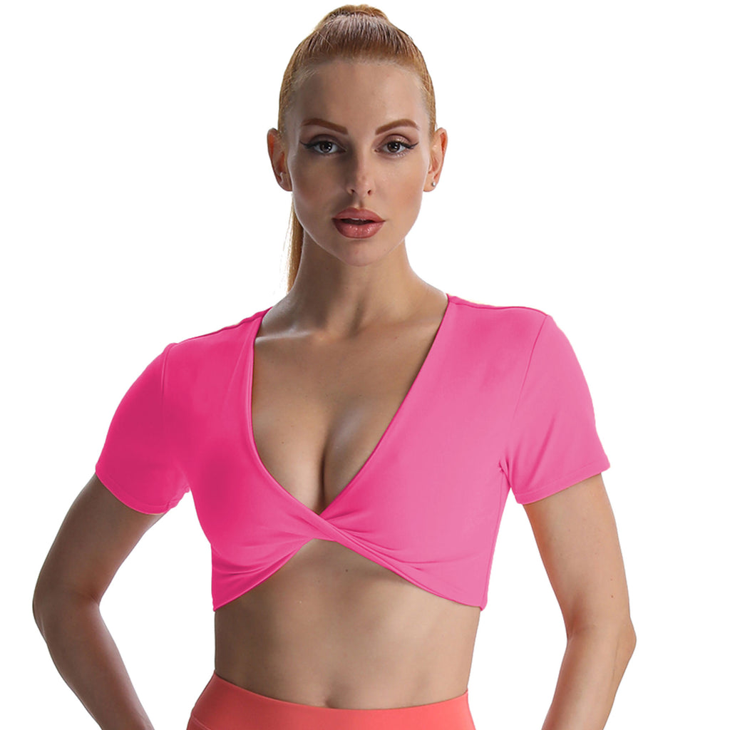 Aoxjox "Deep V Short Sleeve" Crop