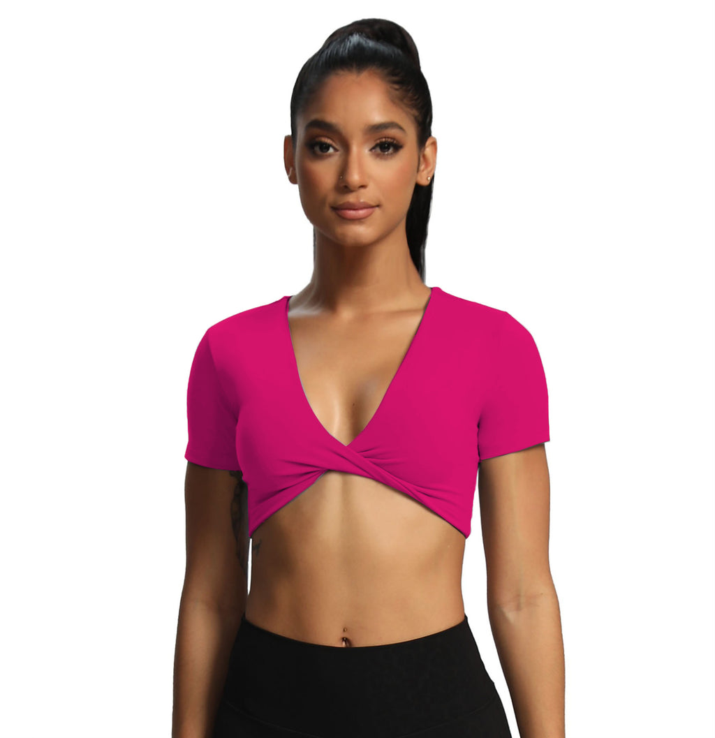 Aoxjox "Deep V Short Sleeve" Crop
