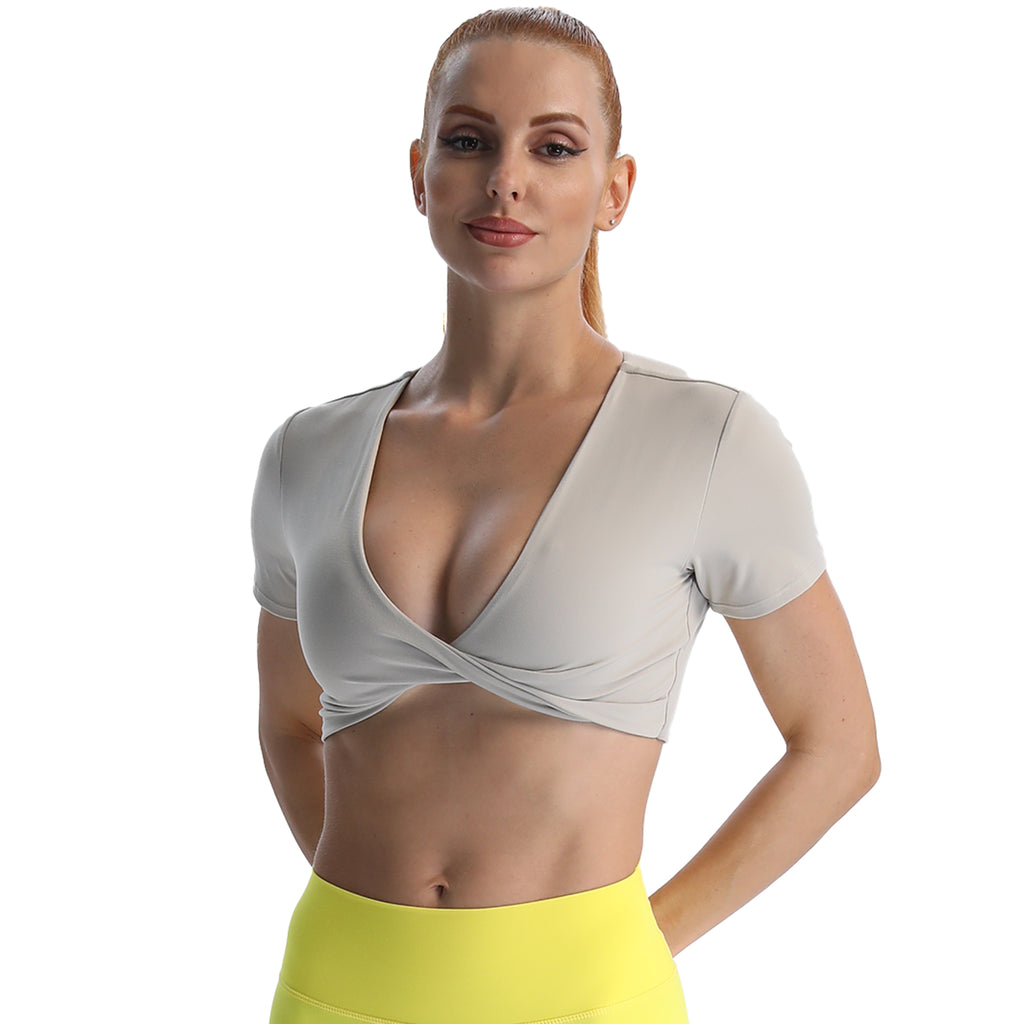 Aoxjox "Deep V Short Sleeve" Crop