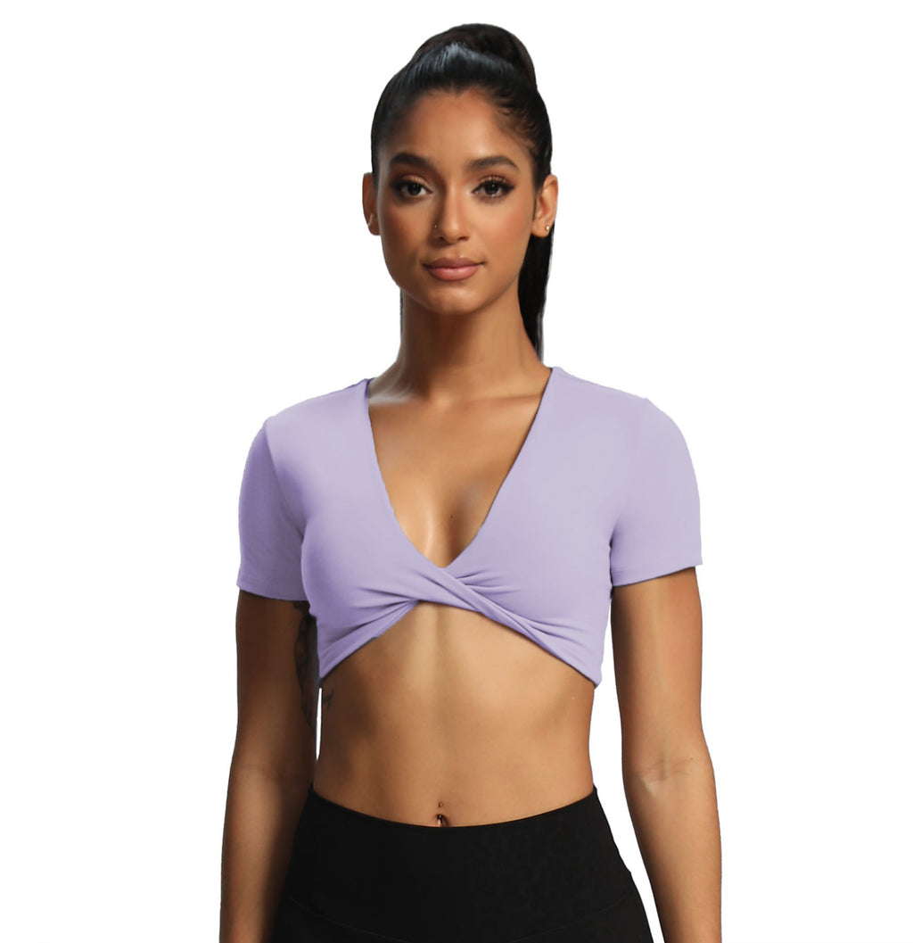 Aoxjox "Deep V Short Sleeve" Crop