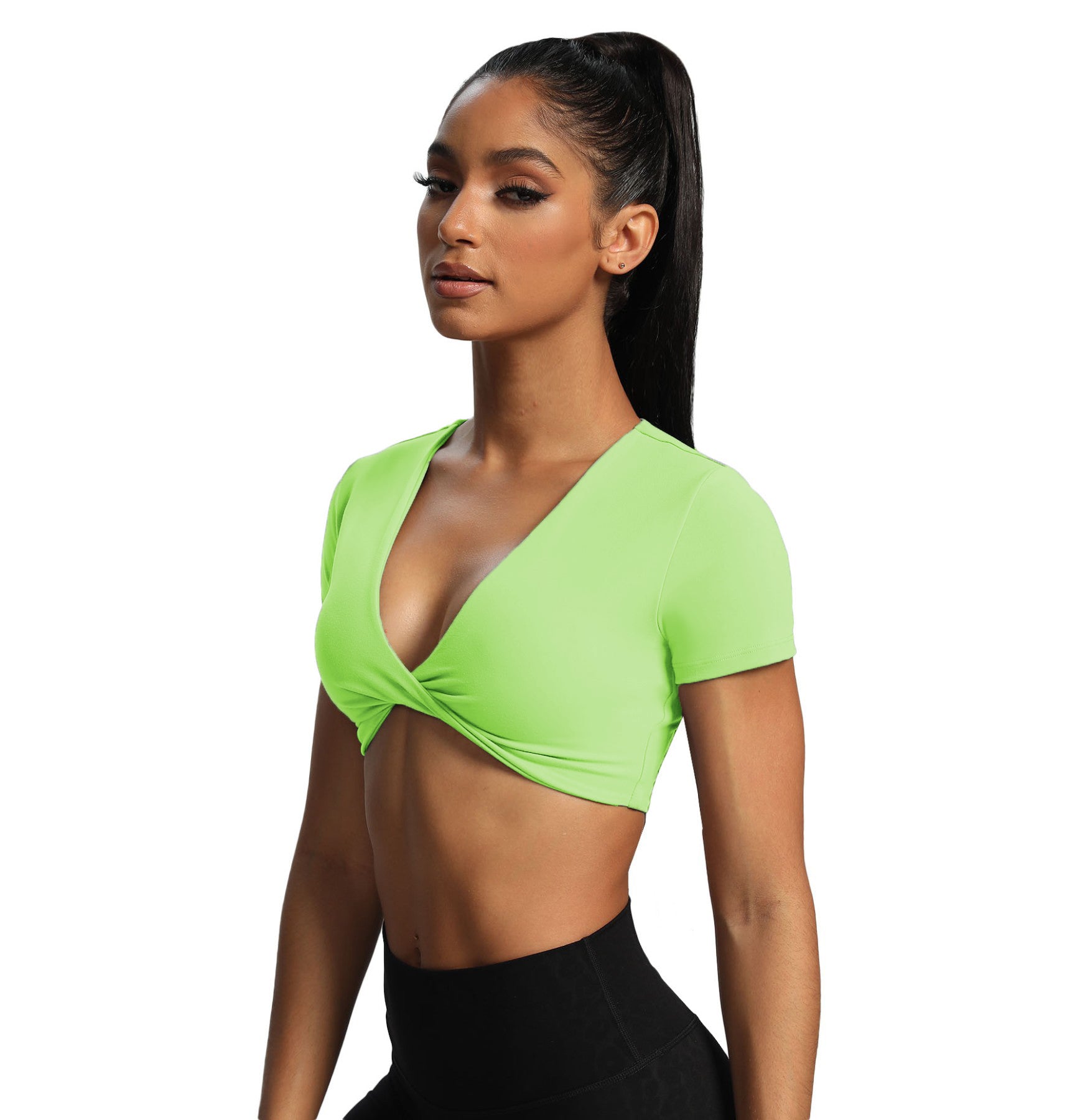 Aoxjox "Deep V Short Sleeve" Crop