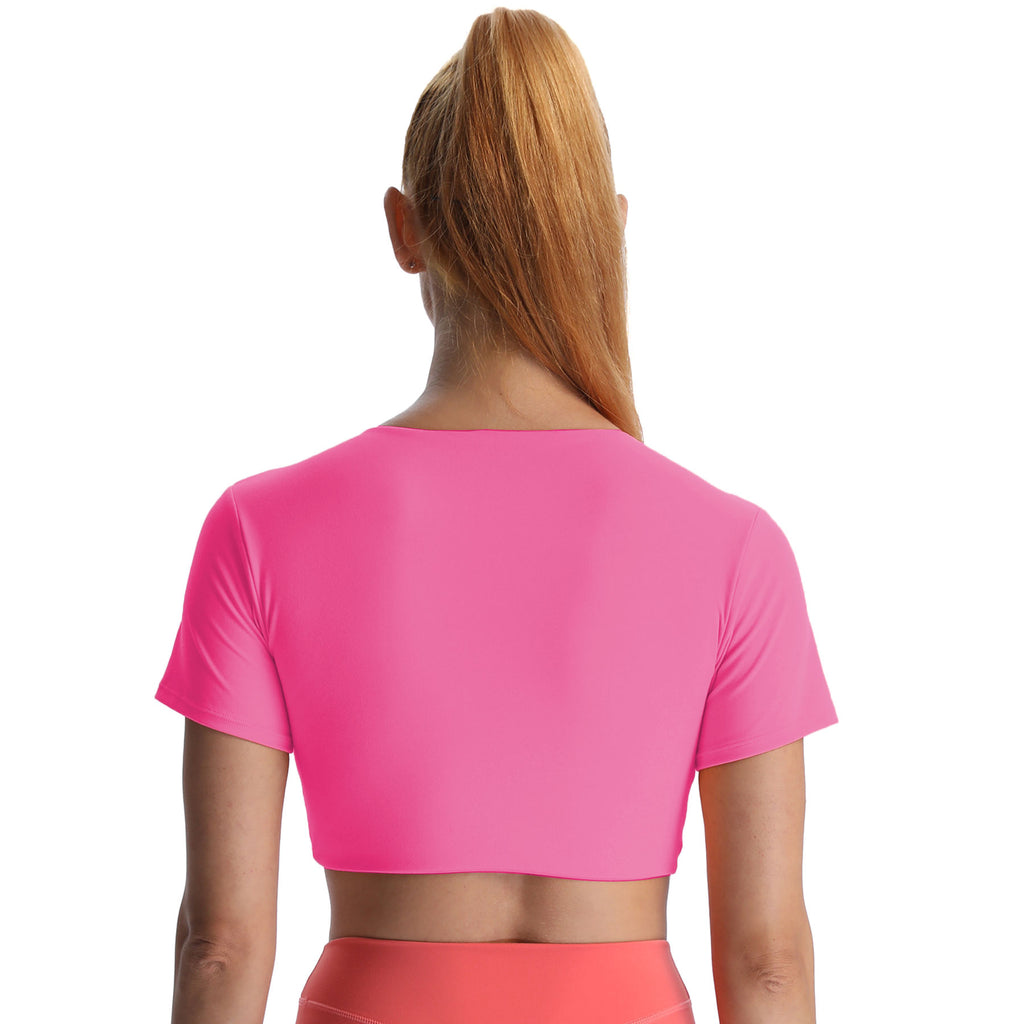 Aoxjox "Deep V Short Sleeve" Crop