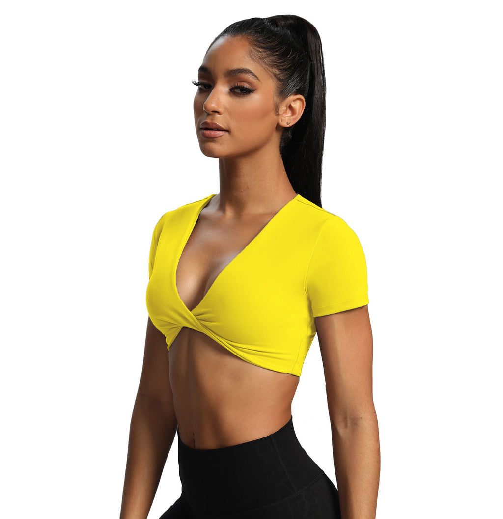 Aoxjox "Deep V Short Sleeve" Crop