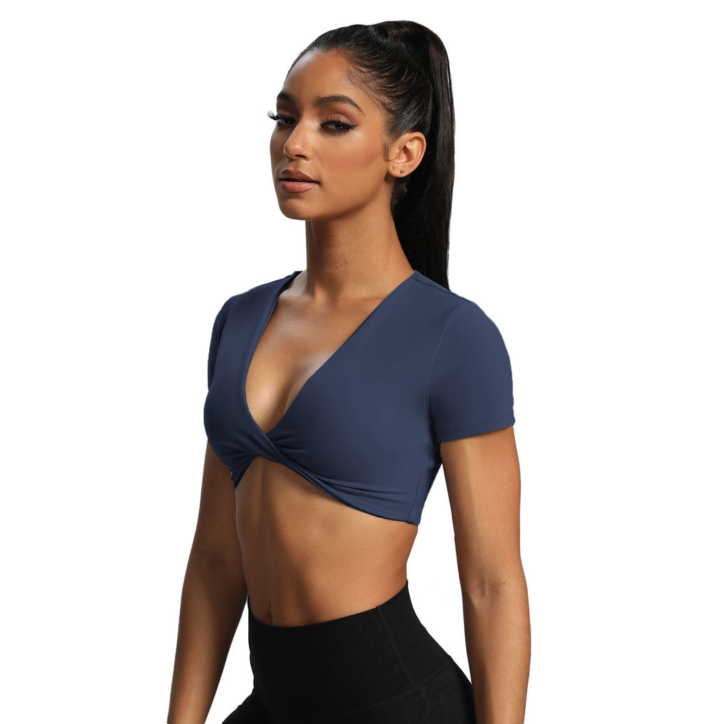 Aoxjox "Deep V Short Sleeve" Crop