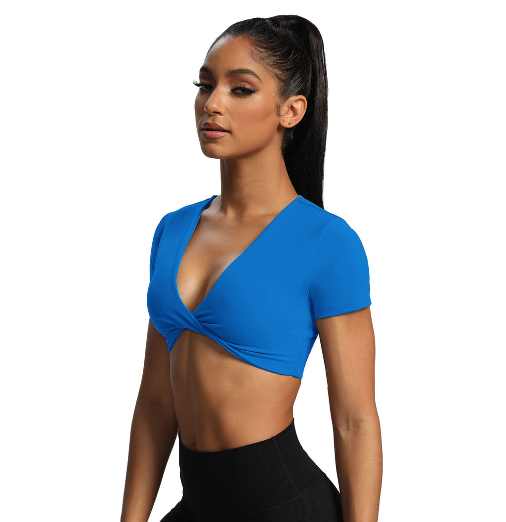 Aoxjox "Deep V Short Sleeve" Crop