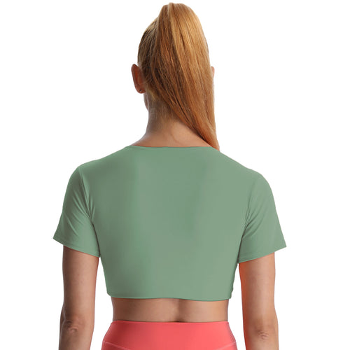 Aoxjox "Deep V Short Sleeve" Crop