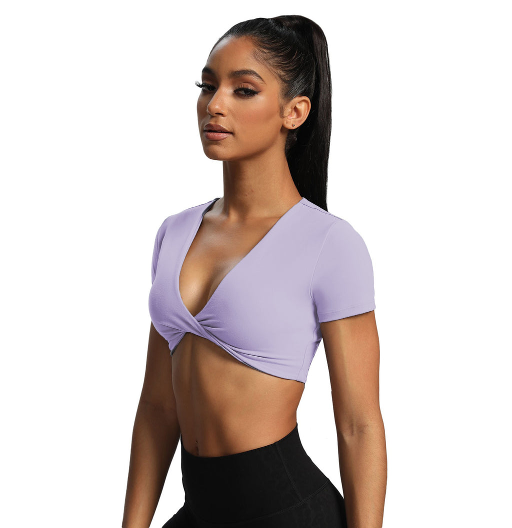 Aoxjox "Deep V Short Sleeve" Crop