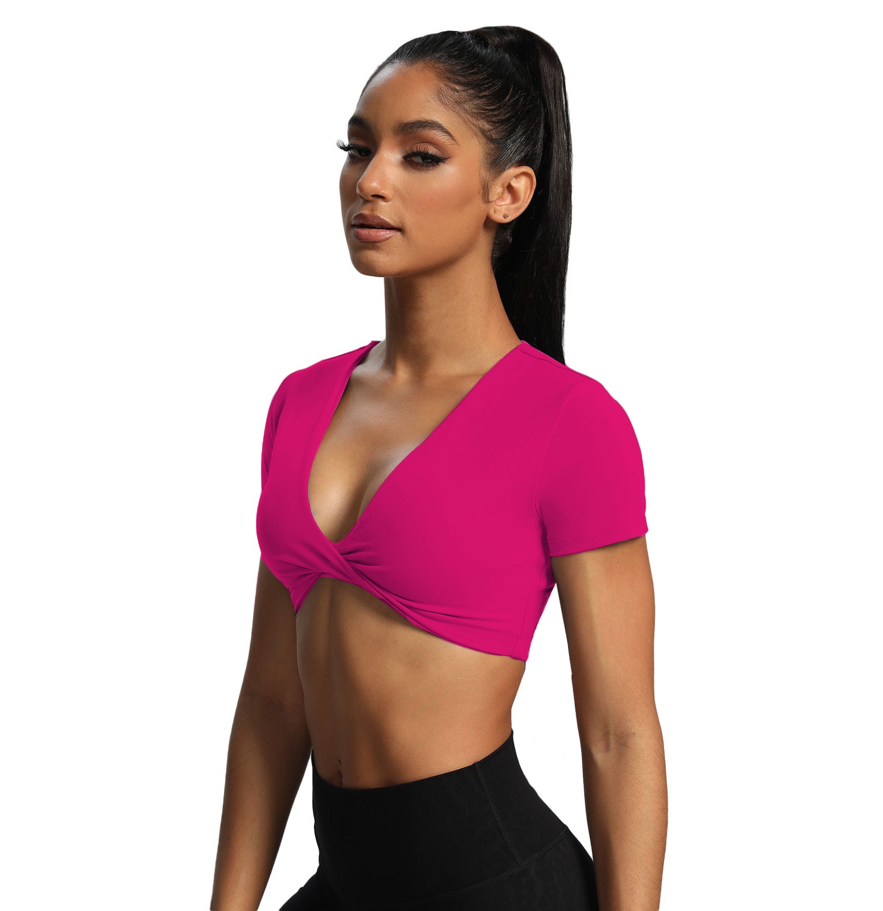 Aoxjox "Deep V Short Sleeve" Crop