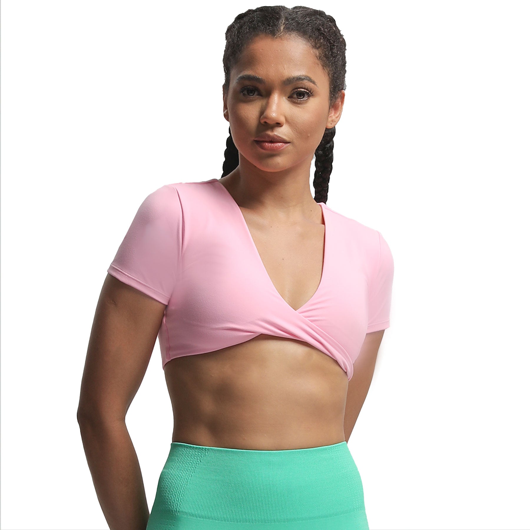 Aoxjox "Deep V Short Sleeve" Crop