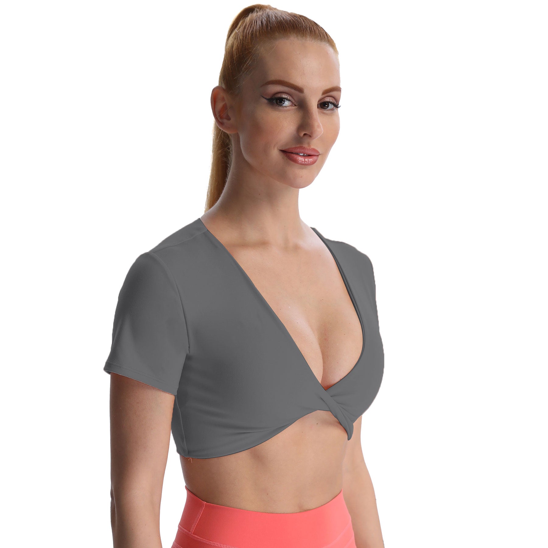 Aoxjox "Deep V Short Sleeve" Crop