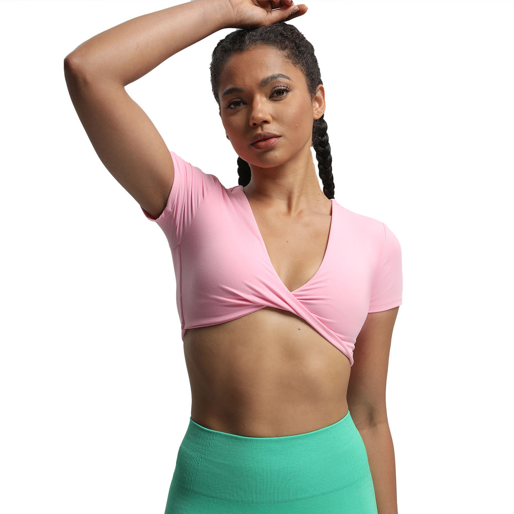 Aoxjox "Deep V Short Sleeve" Crop