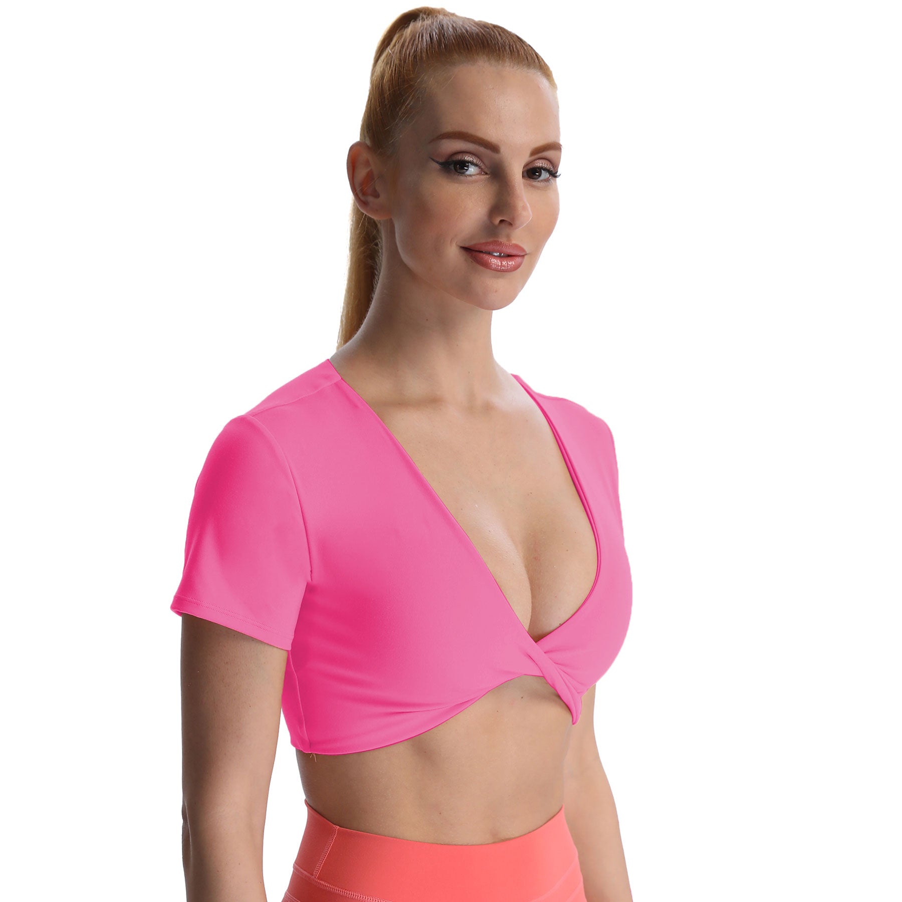 Aoxjox "Deep V Short Sleeve" Crop