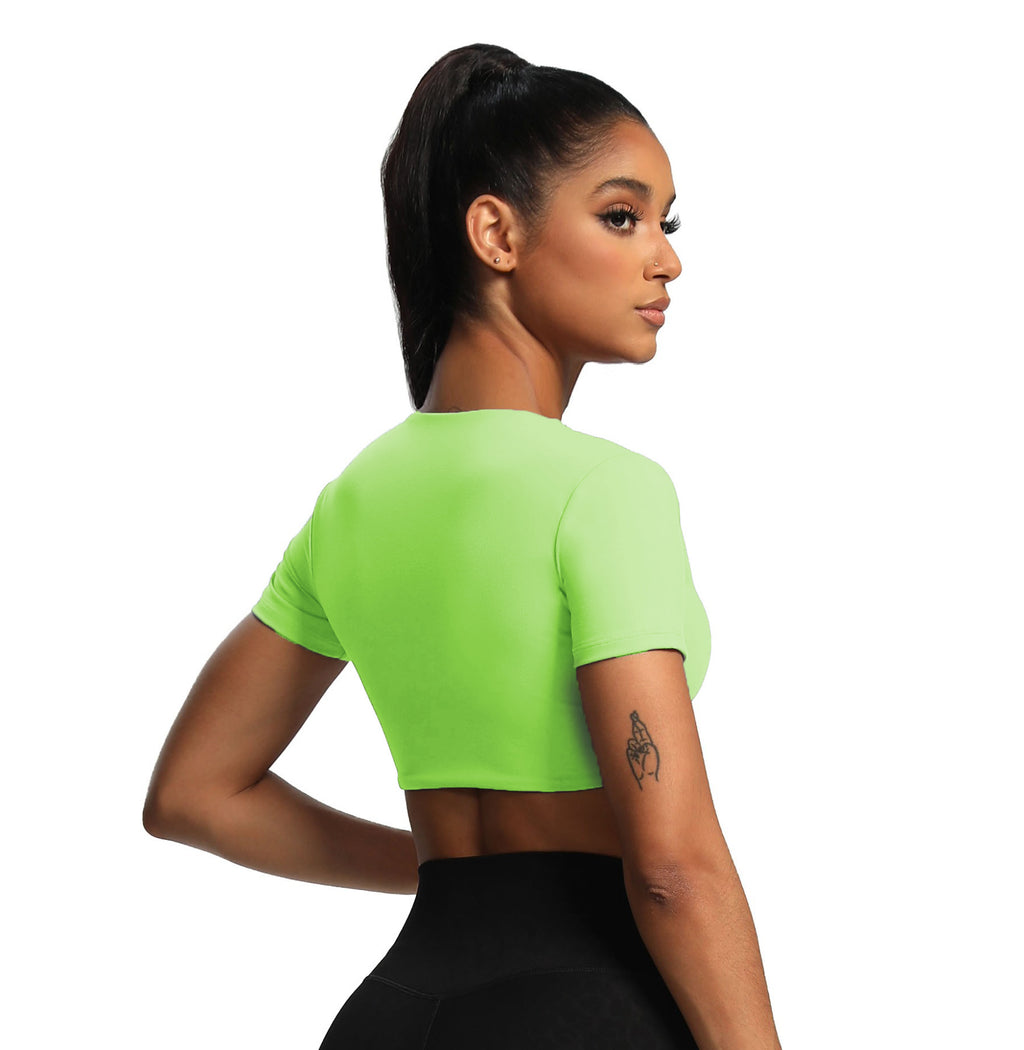 Aoxjox "Deep V Short Sleeve" Crop