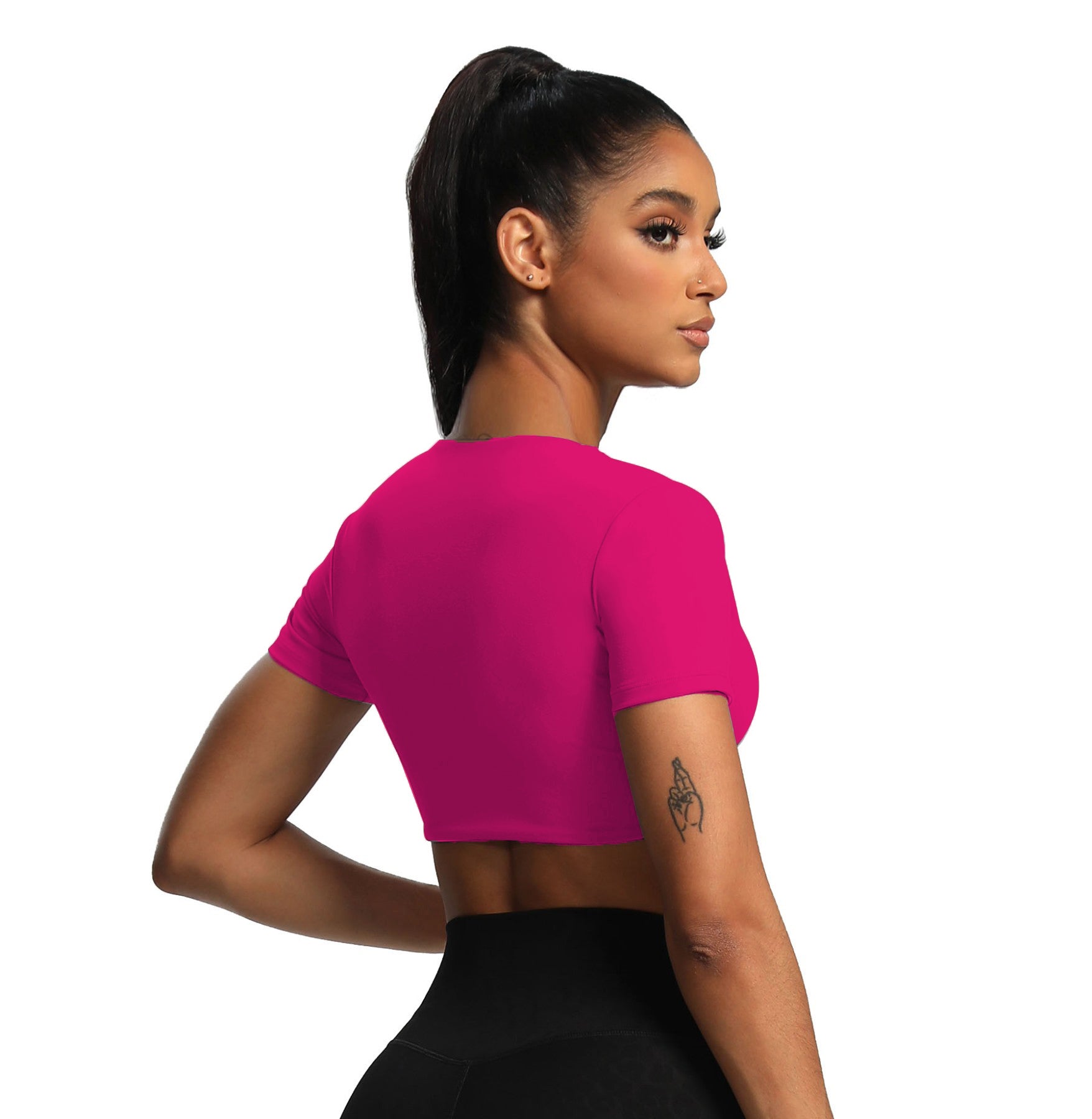 Aoxjox "Deep V Short Sleeve" Crop