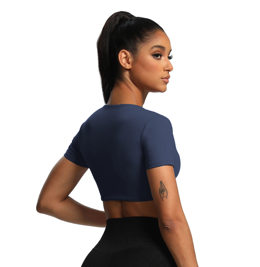 Aoxjox "Deep V Short Sleeve" Crop