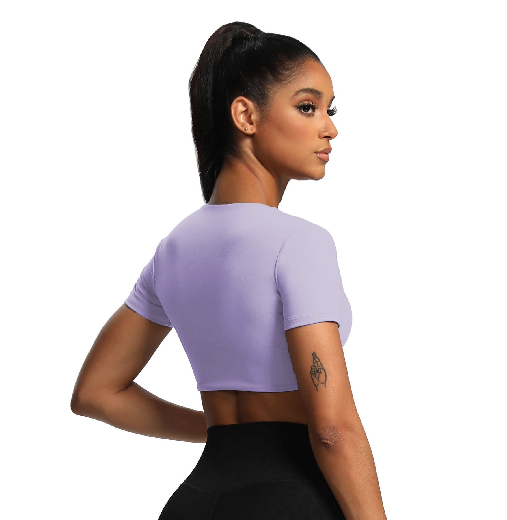 Aoxjox "Deep V Short Sleeve" Crop