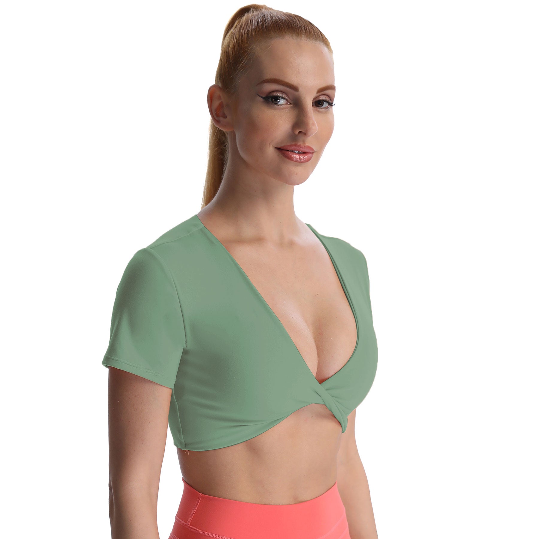 Aoxjox "Deep V Short Sleeve" Crop