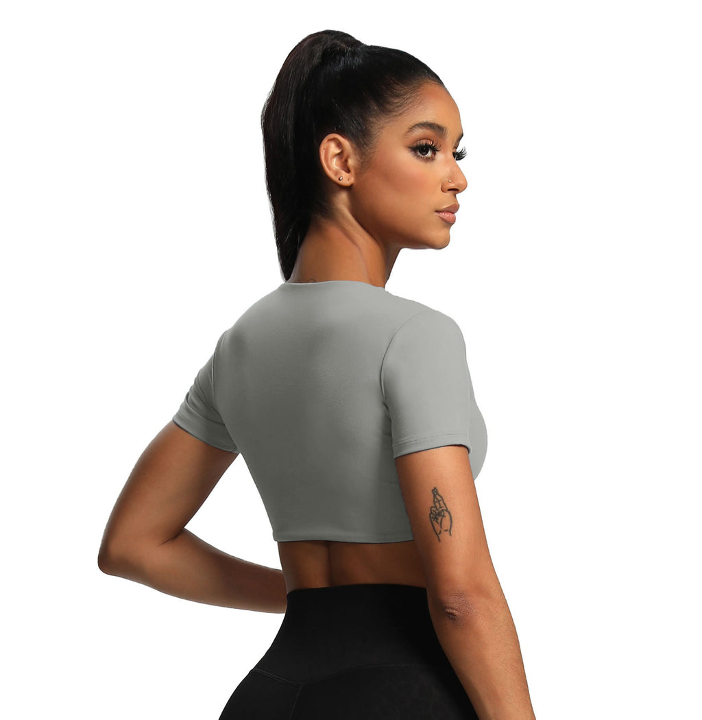 Aoxjox "Deep V Short Sleeve" Crop
