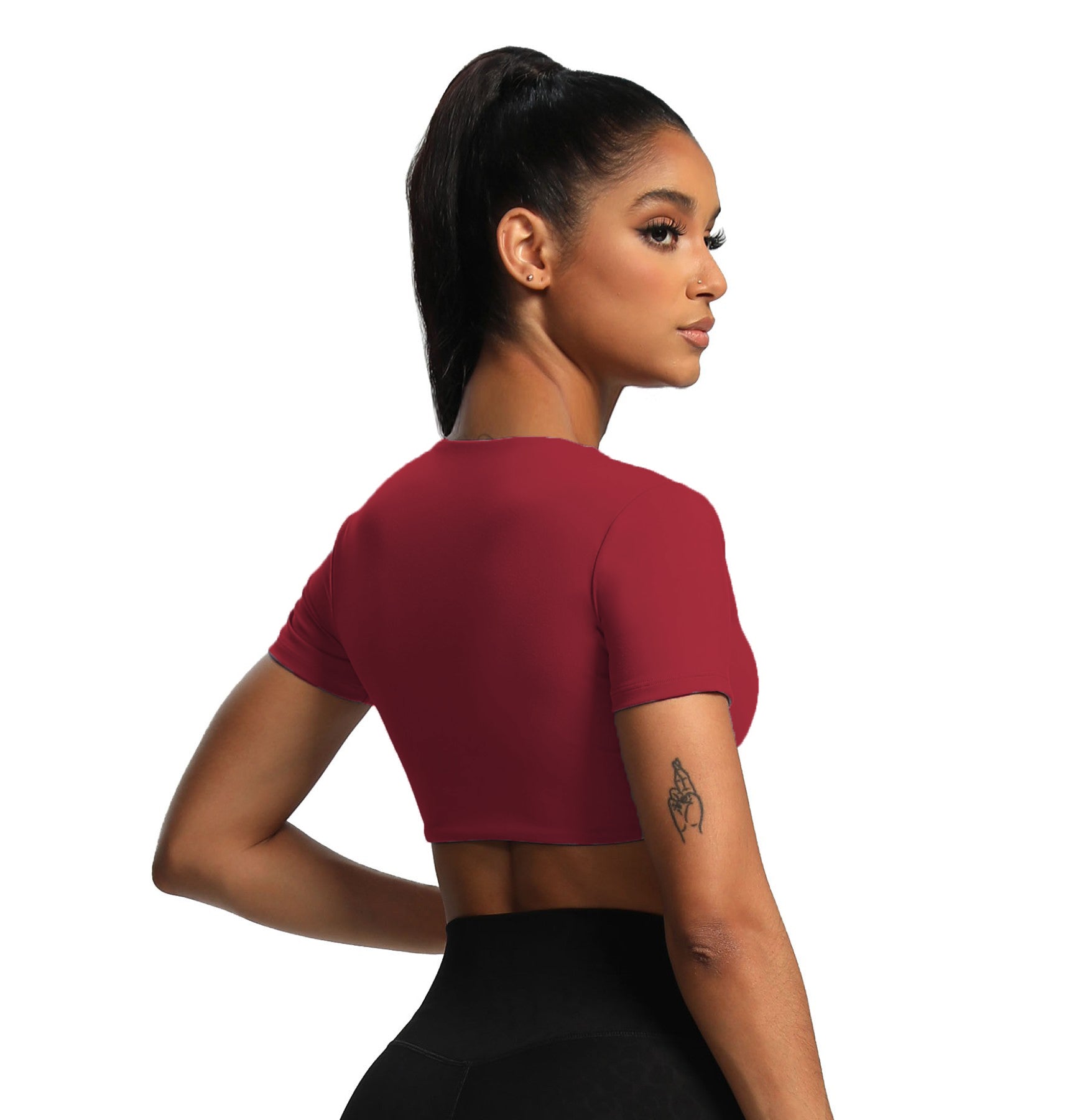 Aoxjox "Deep V Short Sleeve" Crop
