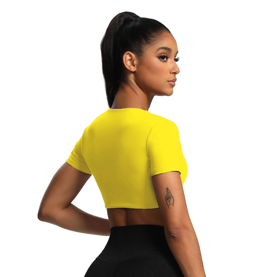 Aoxjox "Deep V Short Sleeve" Crop