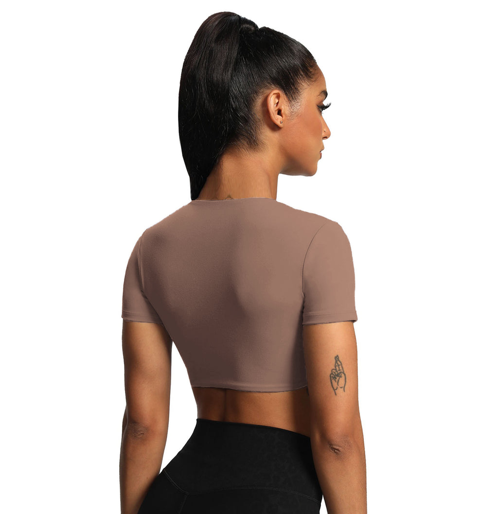 Aoxjox "Deep V Short Sleeve" Crop