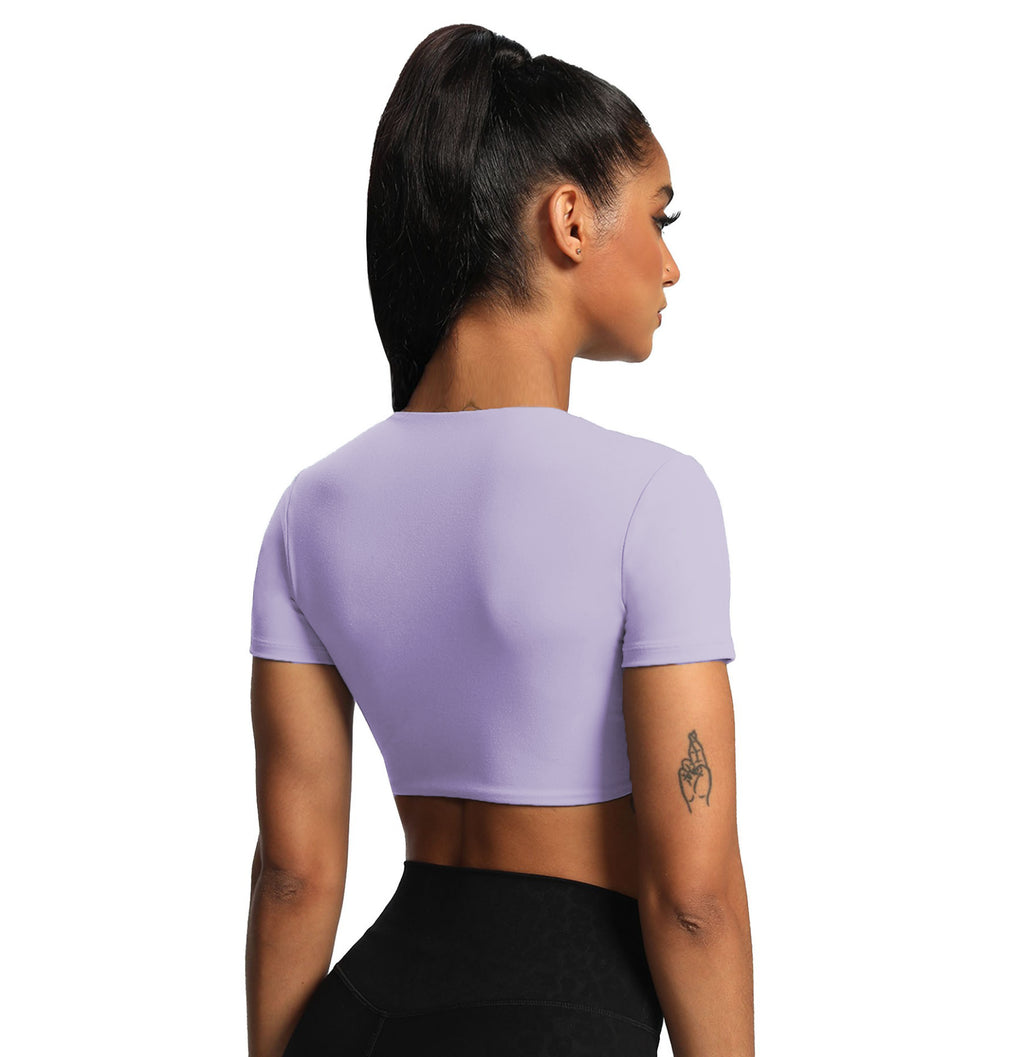Aoxjox "Deep V Short Sleeve" Crop