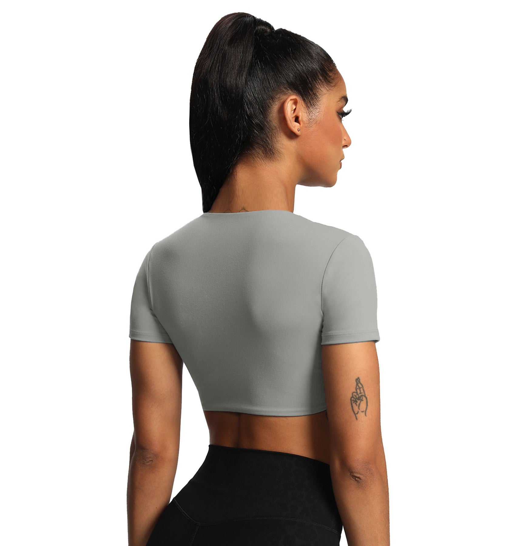 Aoxjox "Deep V Short Sleeve" Crop