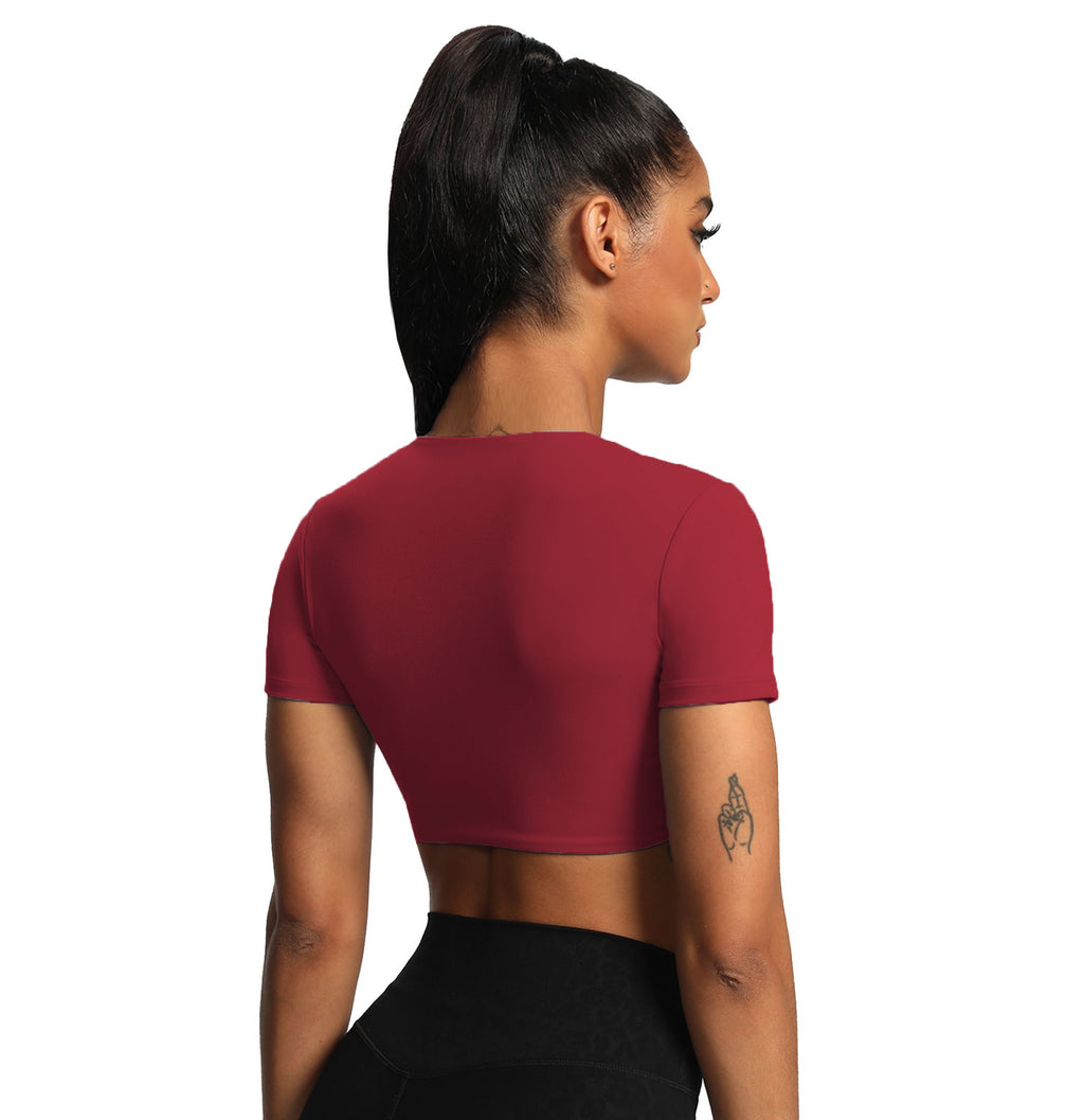 Aoxjox "Deep V Short Sleeve" Crop