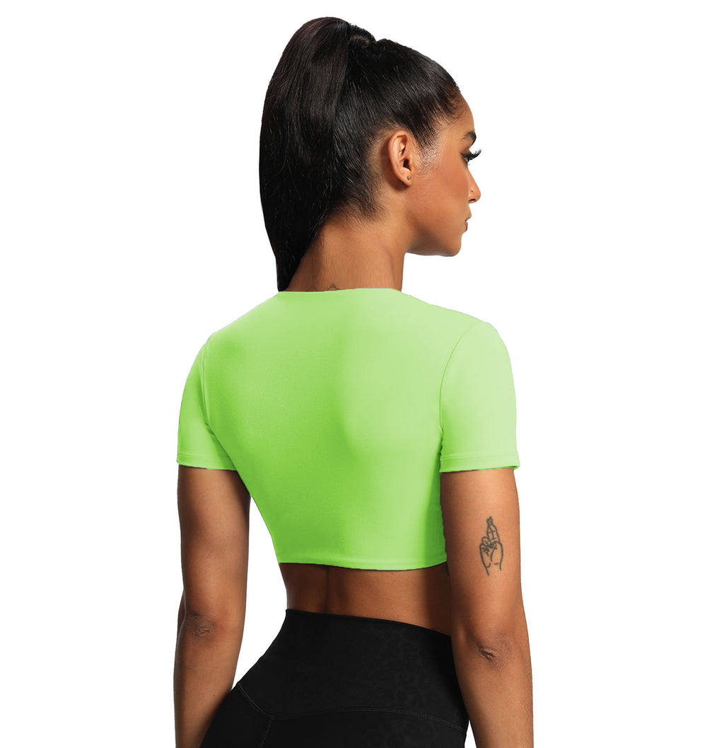 Aoxjox "Deep V Short Sleeve" Crop