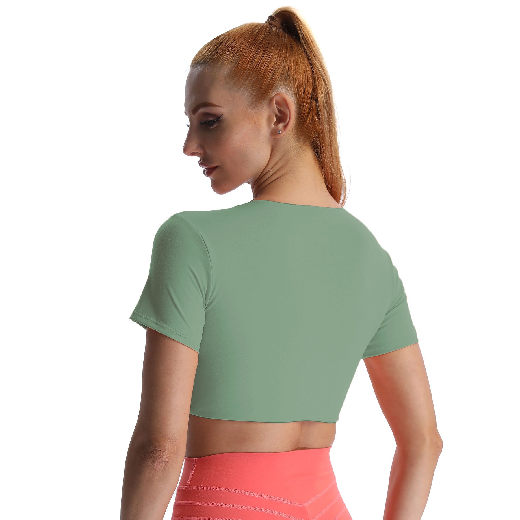 Aoxjox "Deep V Short Sleeve" Crop
