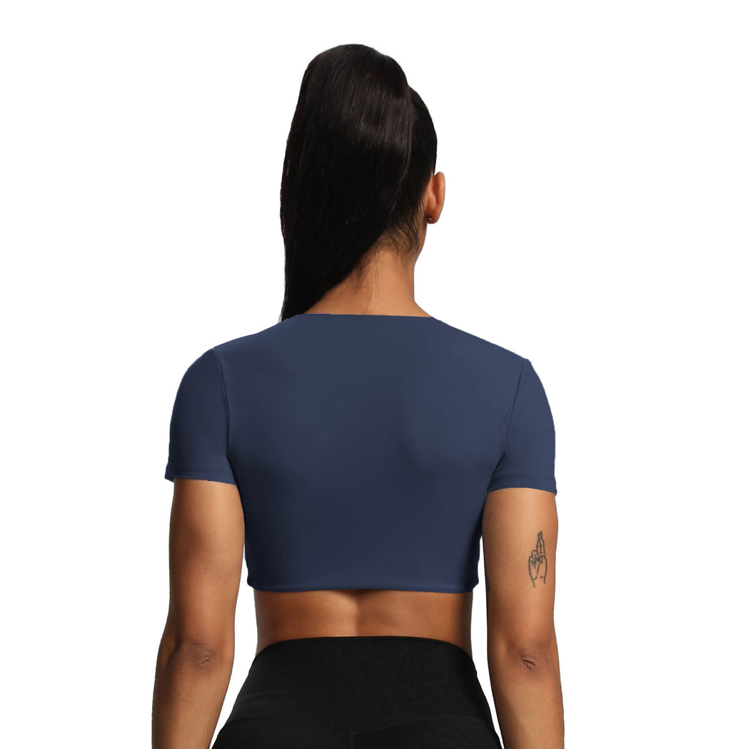 Aoxjox "Deep V Short Sleeve" Crop