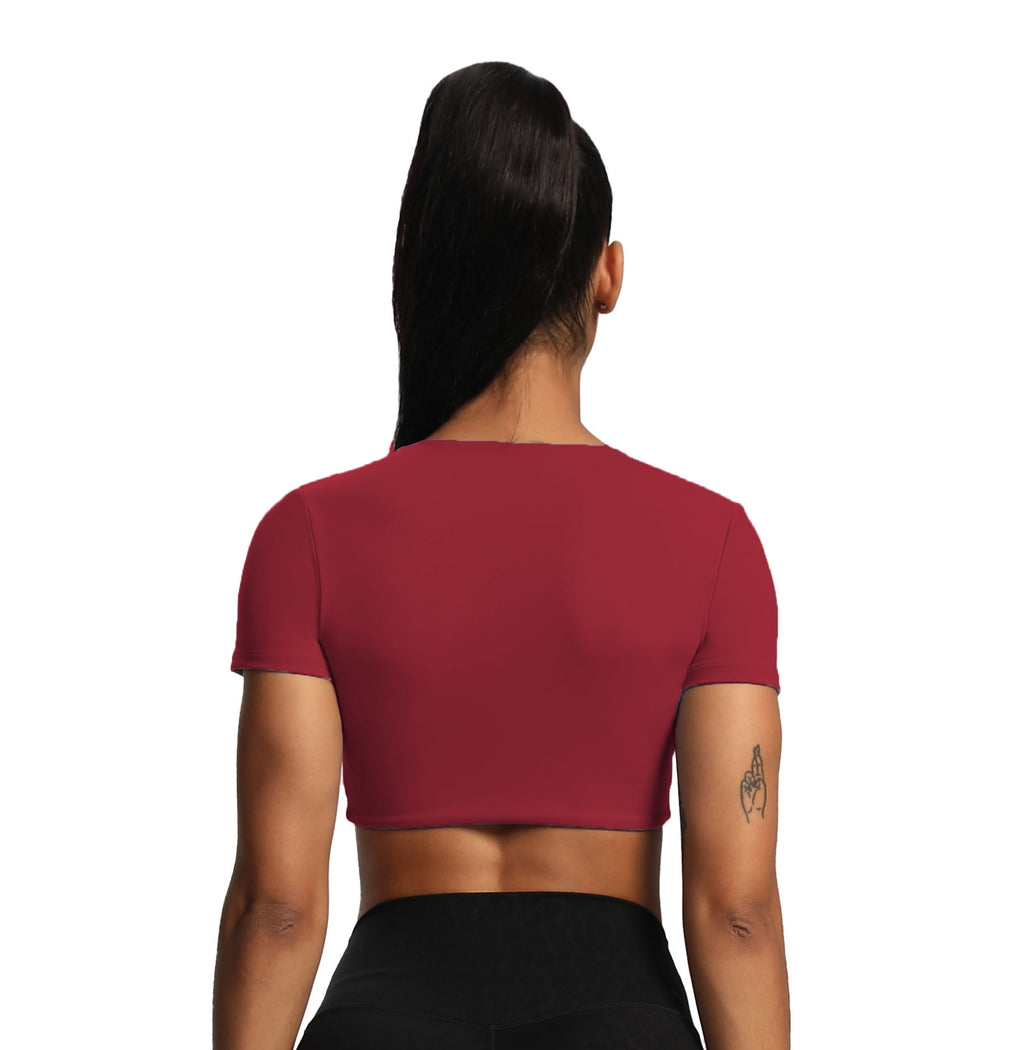 Aoxjox "Deep V Short Sleeve" Crop